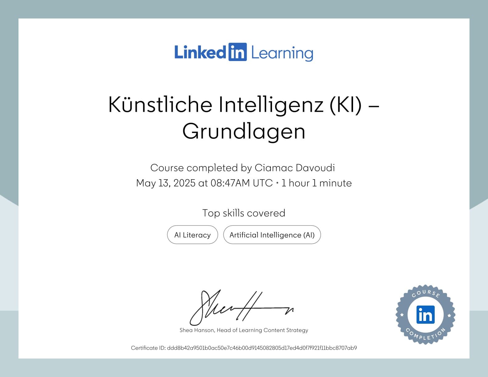 Certificate 61