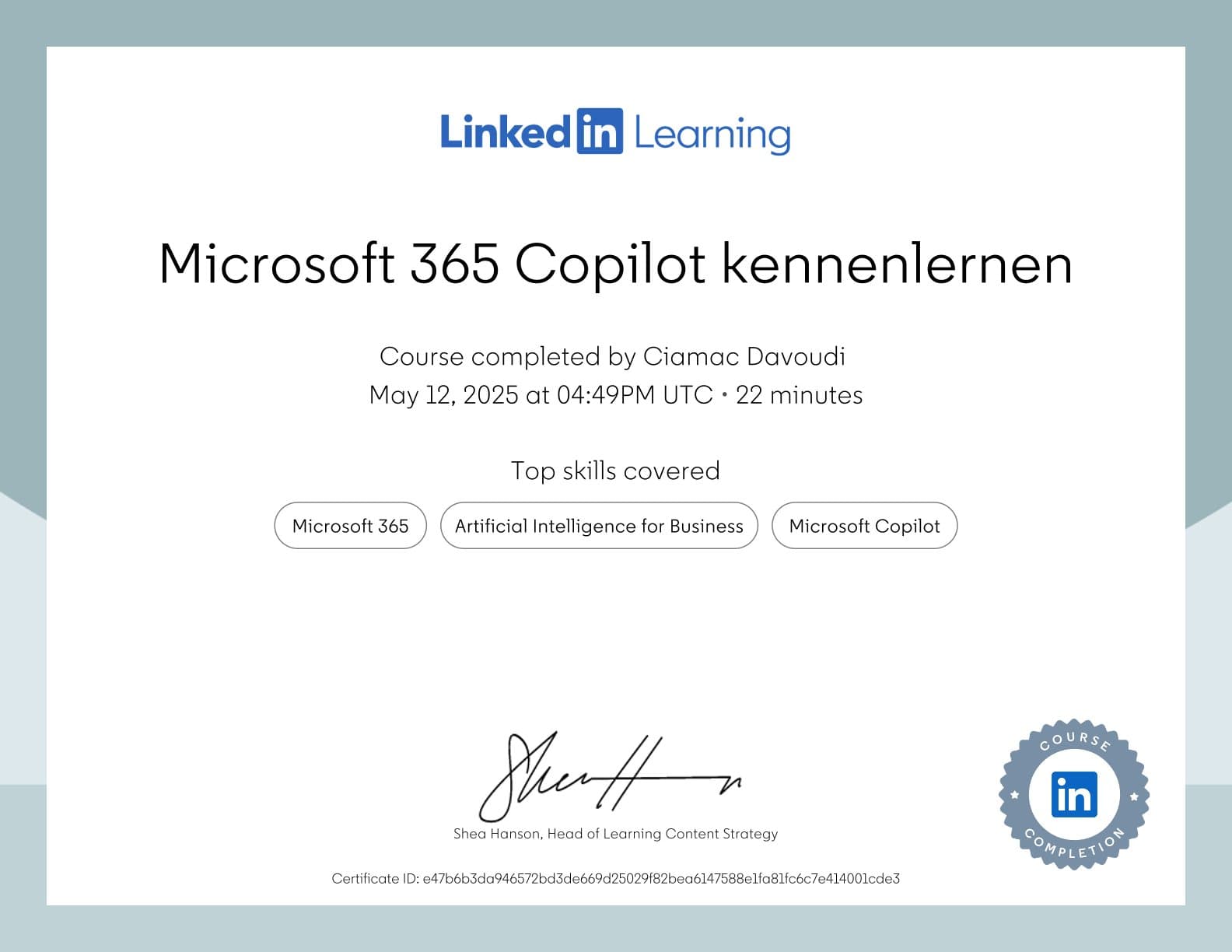 Certificate 71